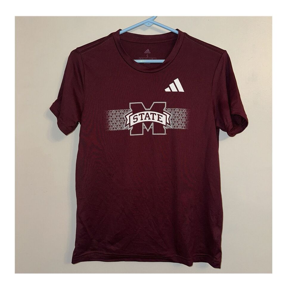Adidas Mississippi State Bulldogs Maroon AEROREADY NCAA Shirt Size S